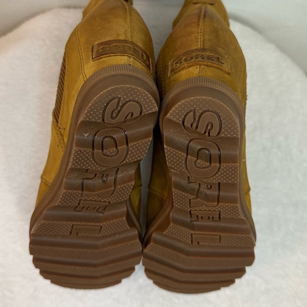 Sorel Women's Joan Of Arctic Wedge I| Chelsea Boot CAMEL Brown Size 7 - Picture 15 of 17